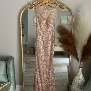 Jvn by Jovani rose gold dress